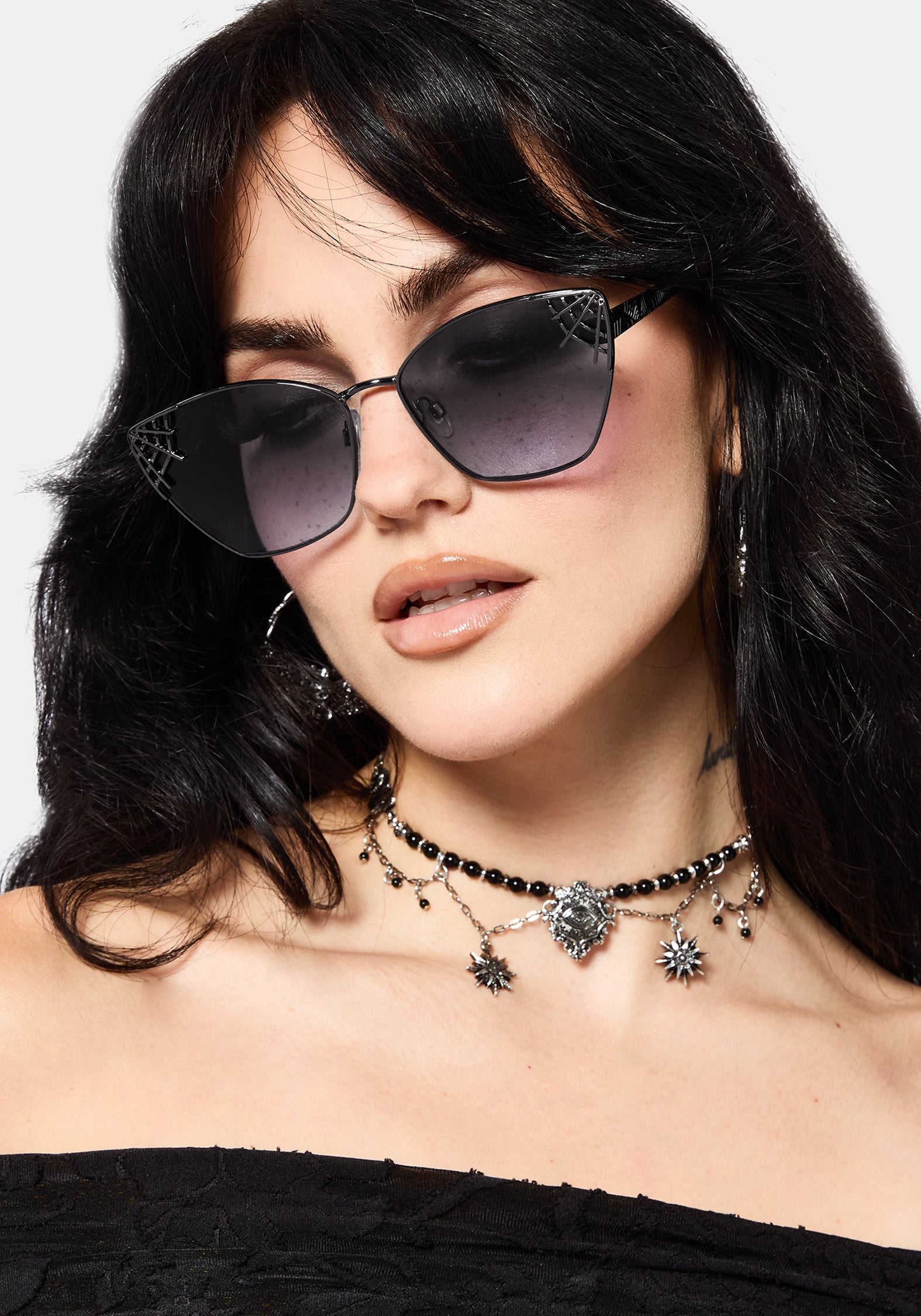 Gossa Cobweb Cat Eye Sunglasses – Disturbia