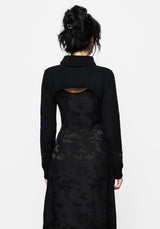 Amalthea Embroidered Roll Neck Extreme Crop Sweater