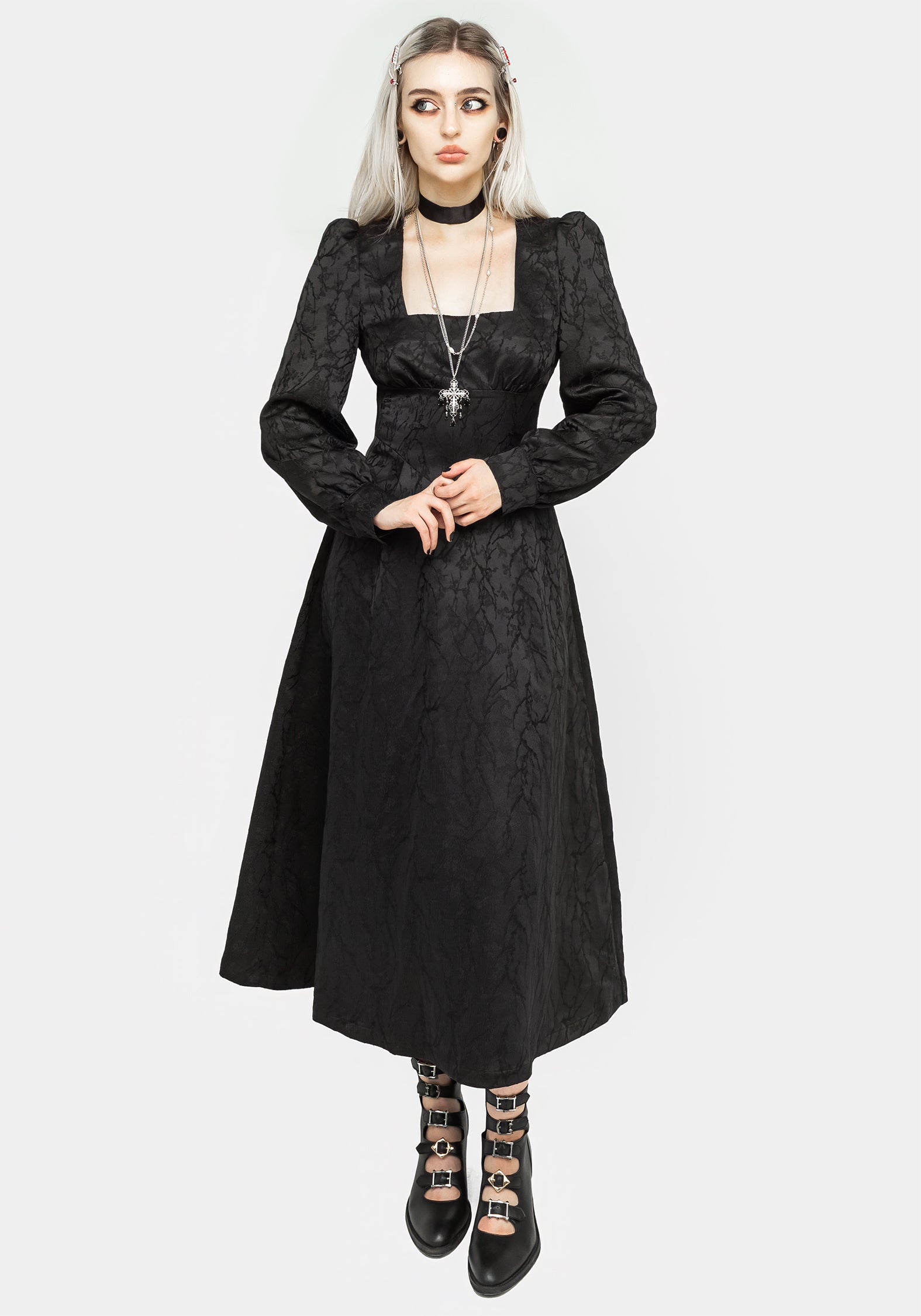 ワンピース vrisko medicaldress black Rosamund Bishop Sleeve Midaxi Dress | Disturbia - Shop Women's