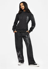 Entwined Rose Graphic Print Straight Leg Sweatpants