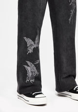 Entwined Rose Graphic Print Straight Leg Sweatpants