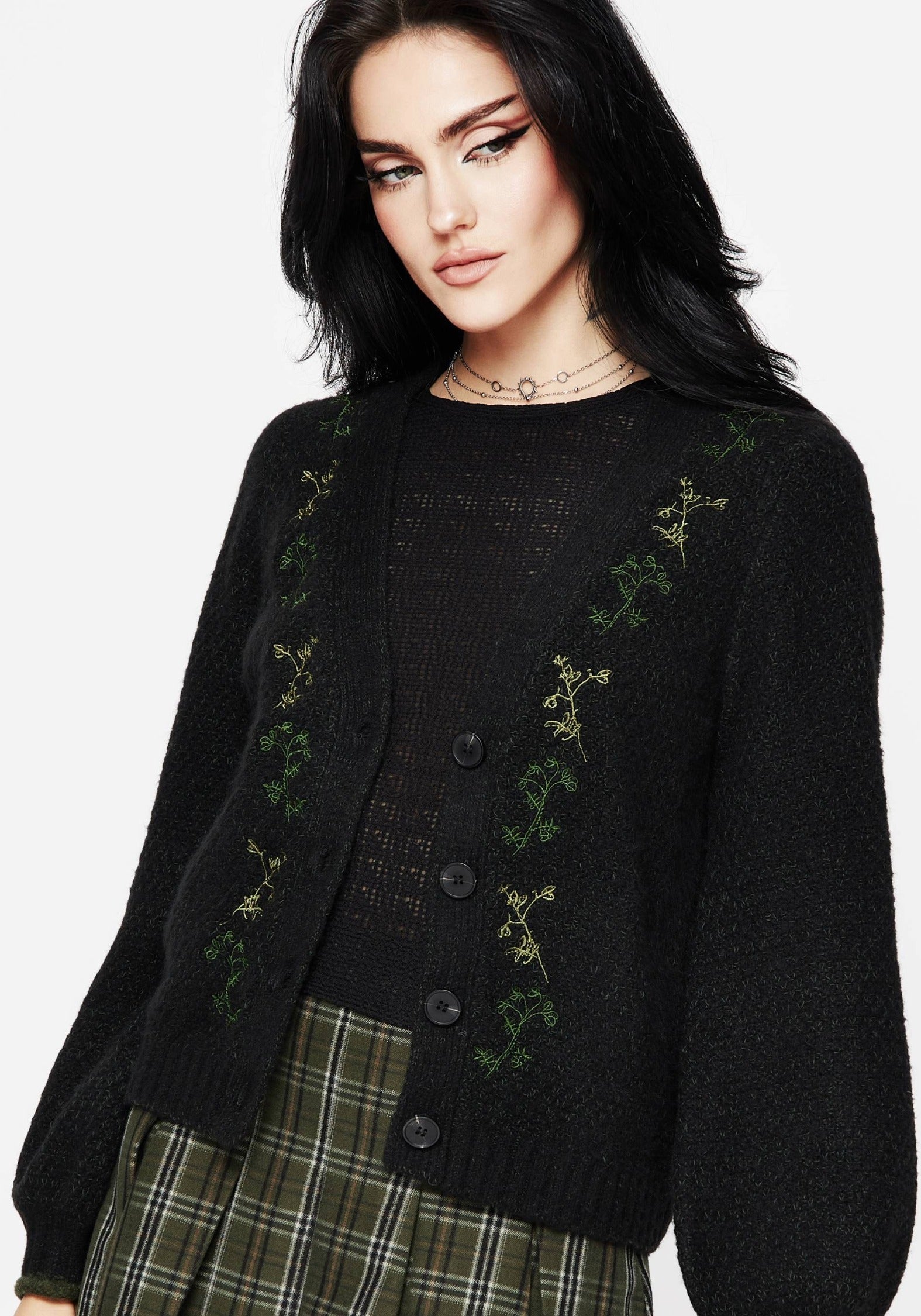 Dawsonia Embroidered Knit Crop Cardigan | Disturbia - Shop Women's