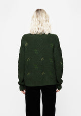 Barberry Embroidered Diamond Knit Sweater
