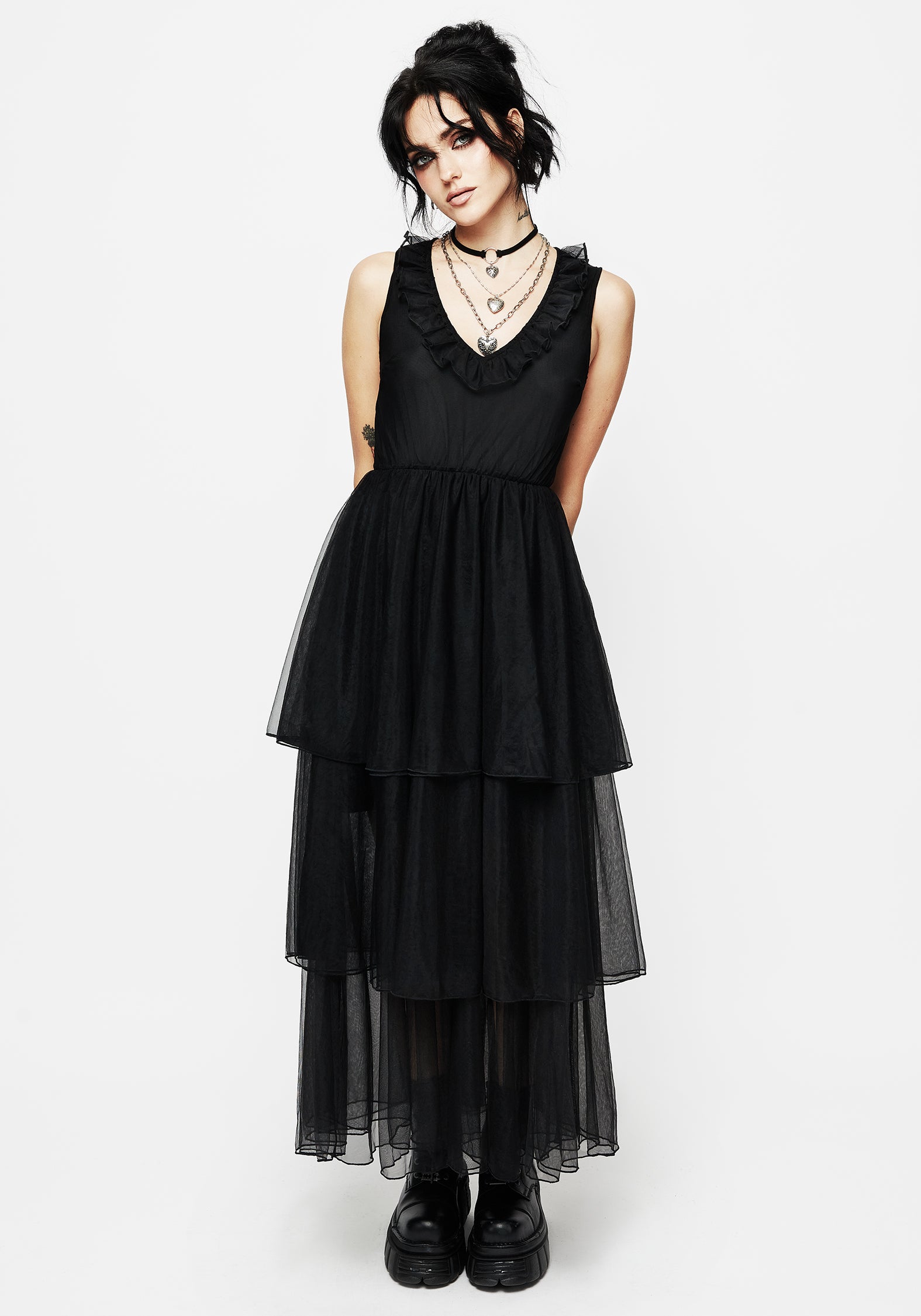 Opus Layered Tulle Apron Maxi Dress | Disturbia