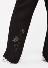 Rosanella Floral Embroidered Wide Leg Sweatpants