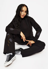 Rosanella Floral Embroidered Wide Leg Sweatpants
