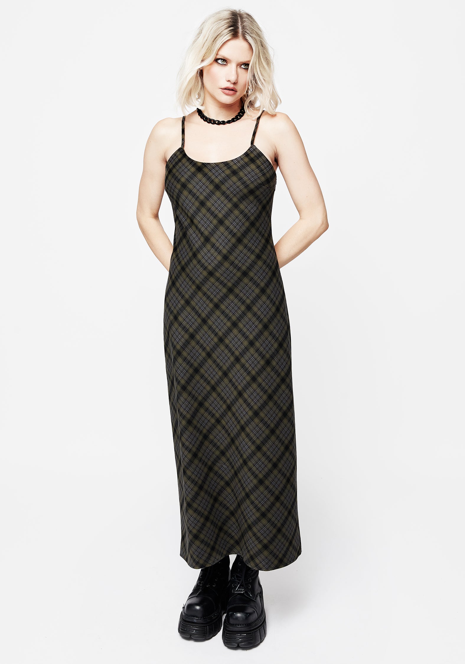 アパルトモン　REMI RELIE CHECK CAMI DRESS Reseda Check Midaxi Cami Dress | Disturbia - Shop Women's Gothic