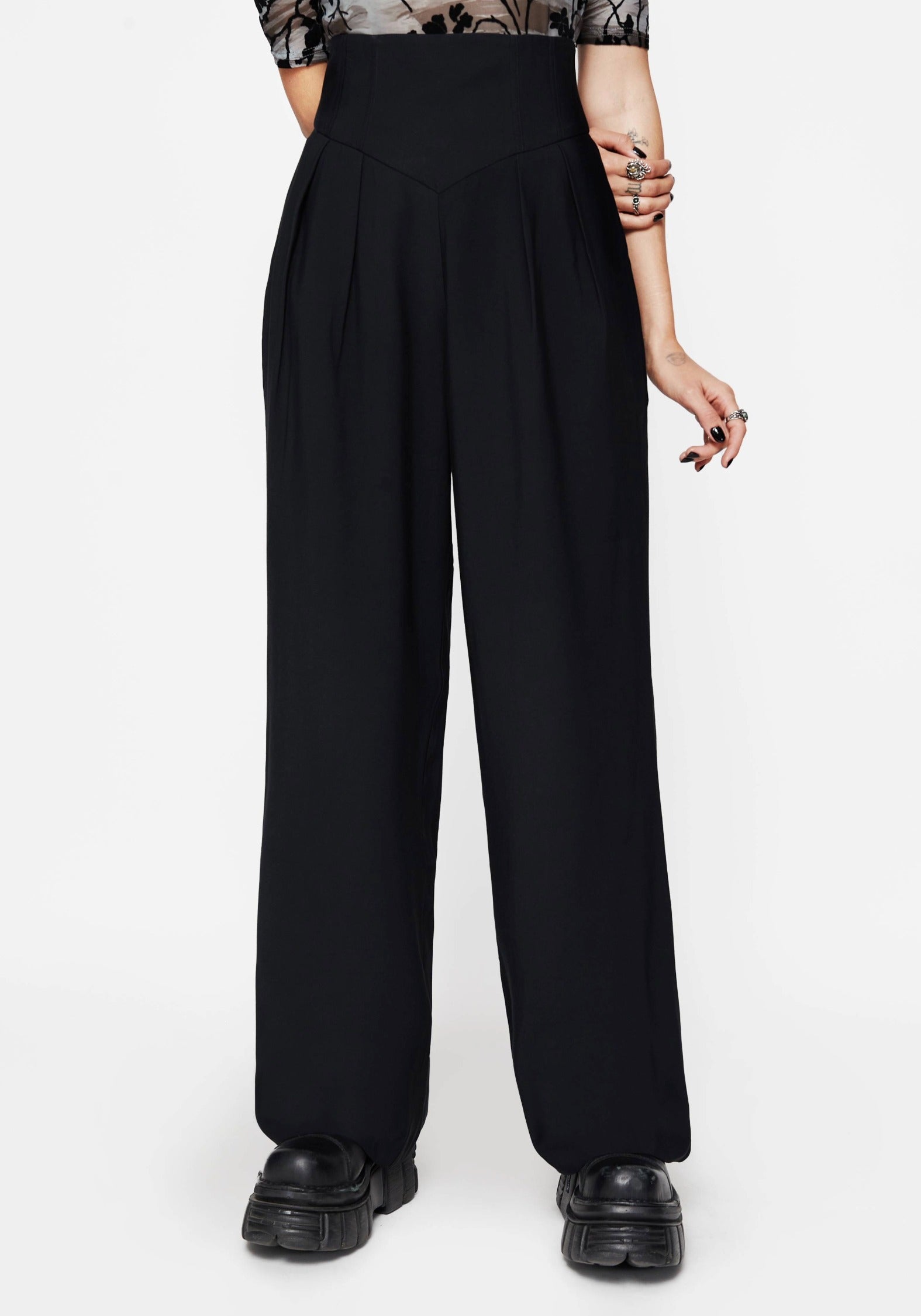 Brenna Corset High Waist Wide Leg Trouser – Disturbia