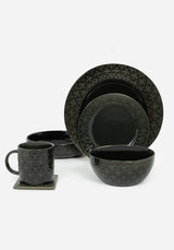 Crux Debossed Ombre Dinner Plate (4 Piece Set)