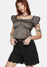 Ayr Broderie Longline Denim Short