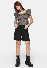 Ayr Broderie Longline Denim Short