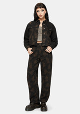 Hexborn Baba Yaga Printed Barrel Leg Denim Jean