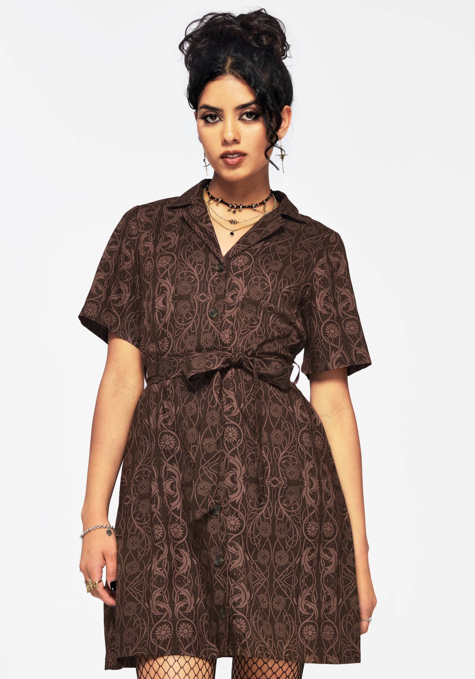 Fianna Button Front Mini Dress