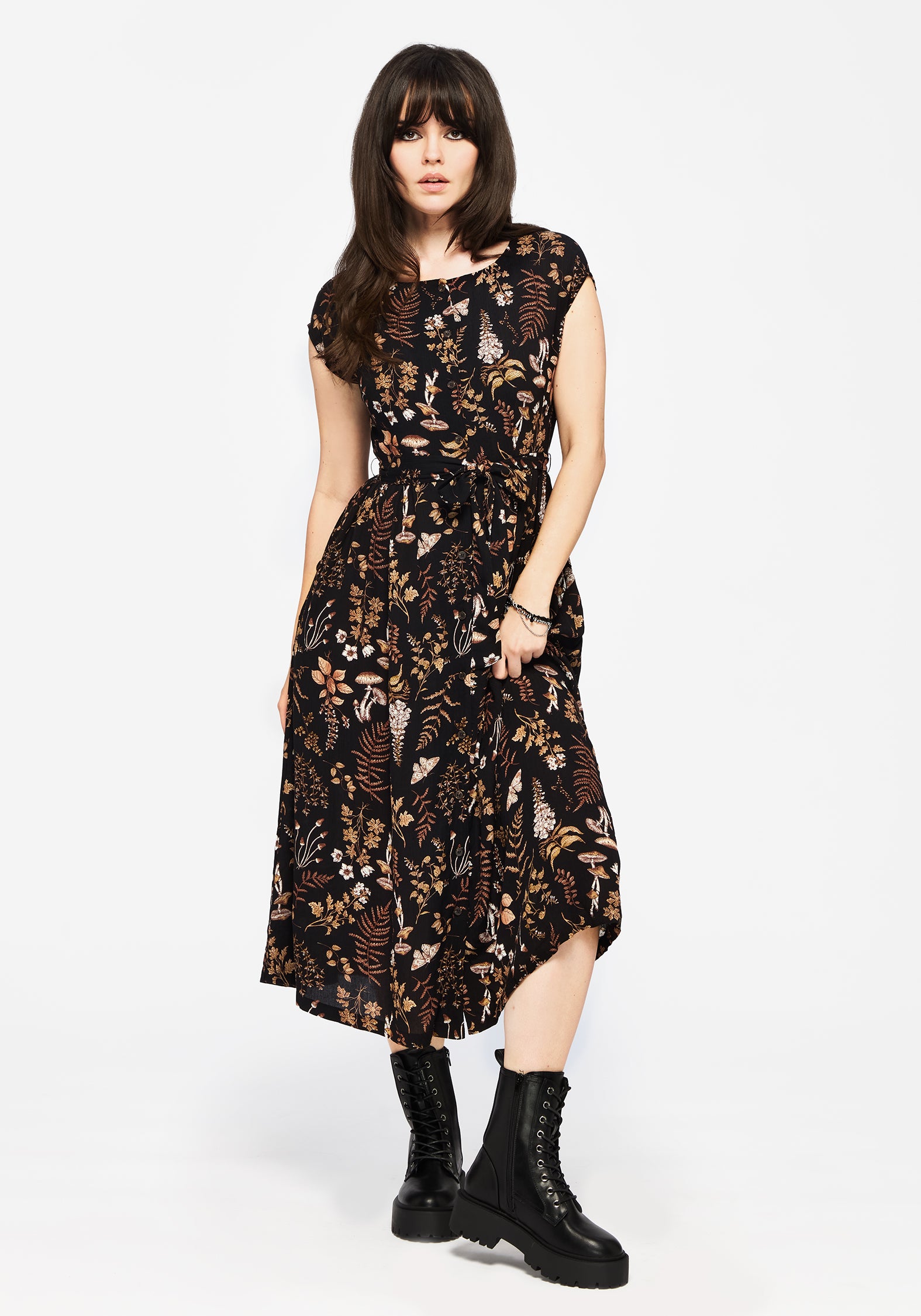 crinkle cotton midi dress Lucky Brand Women's Crinkle Tiered Midi Dress
