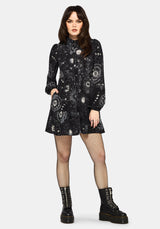 Elise Celestial Print Mini Shirt Dress US 6