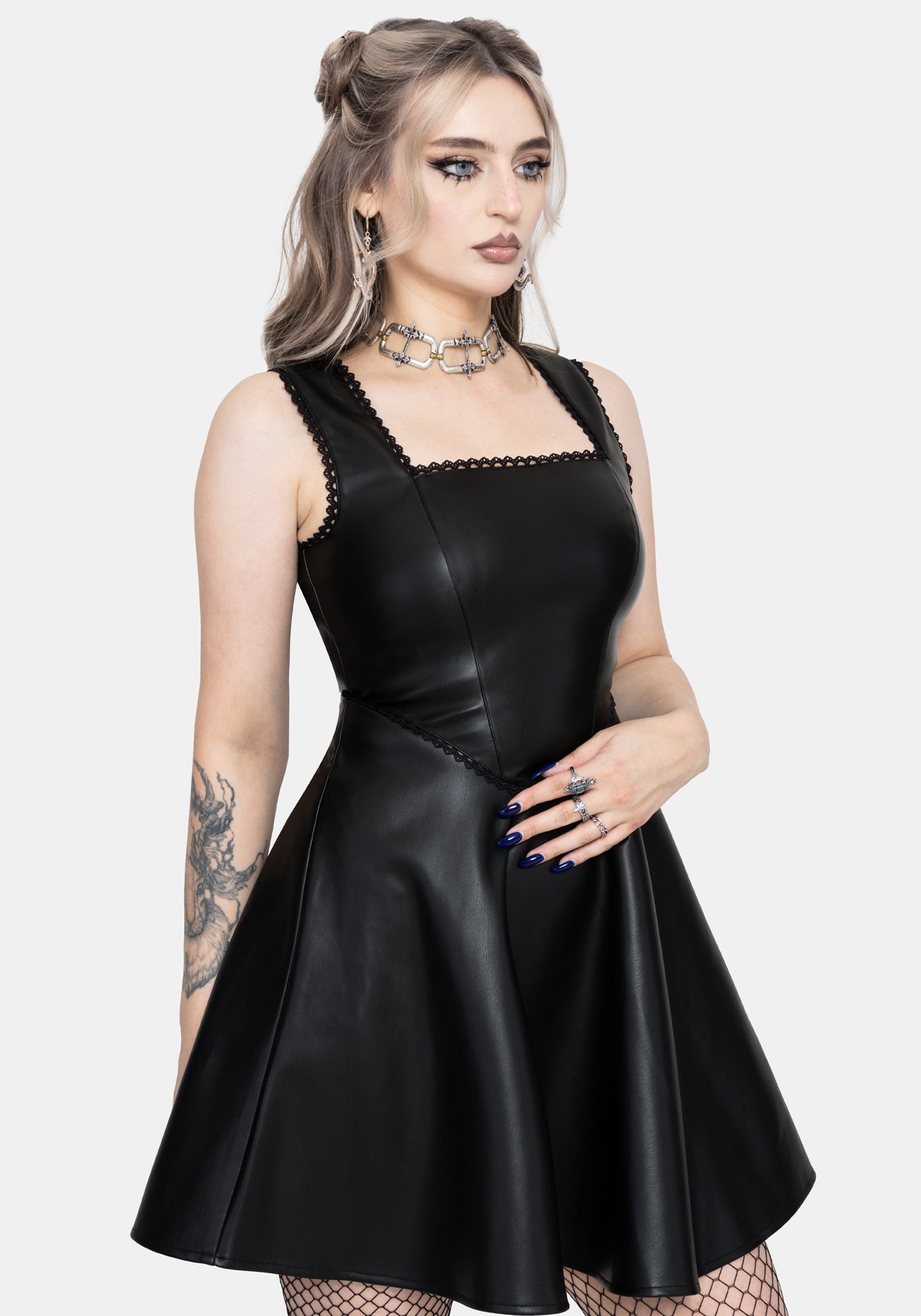 Veluna Corset Waist PU Mini Dress Disturbia Veluna Corset Waist PU Mini Dress Disturbia