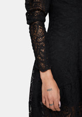 Lyra High Neck Lace Mini Dress