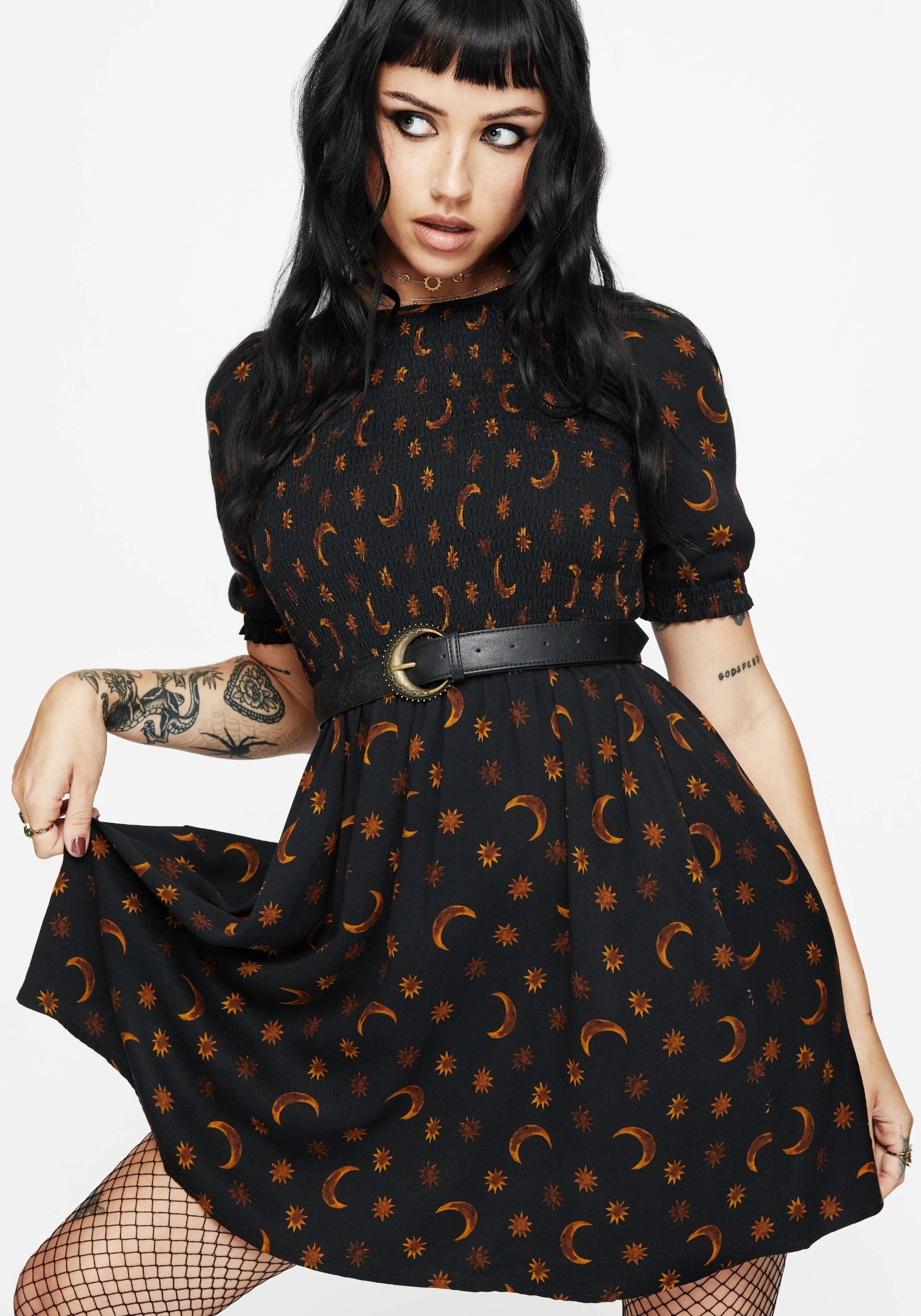 celestial mini dress Elura Print Keep hair loose and Color:Lucky Clover Amarra 54232 Long Quinceanera smarttag_size_in_stock:2X