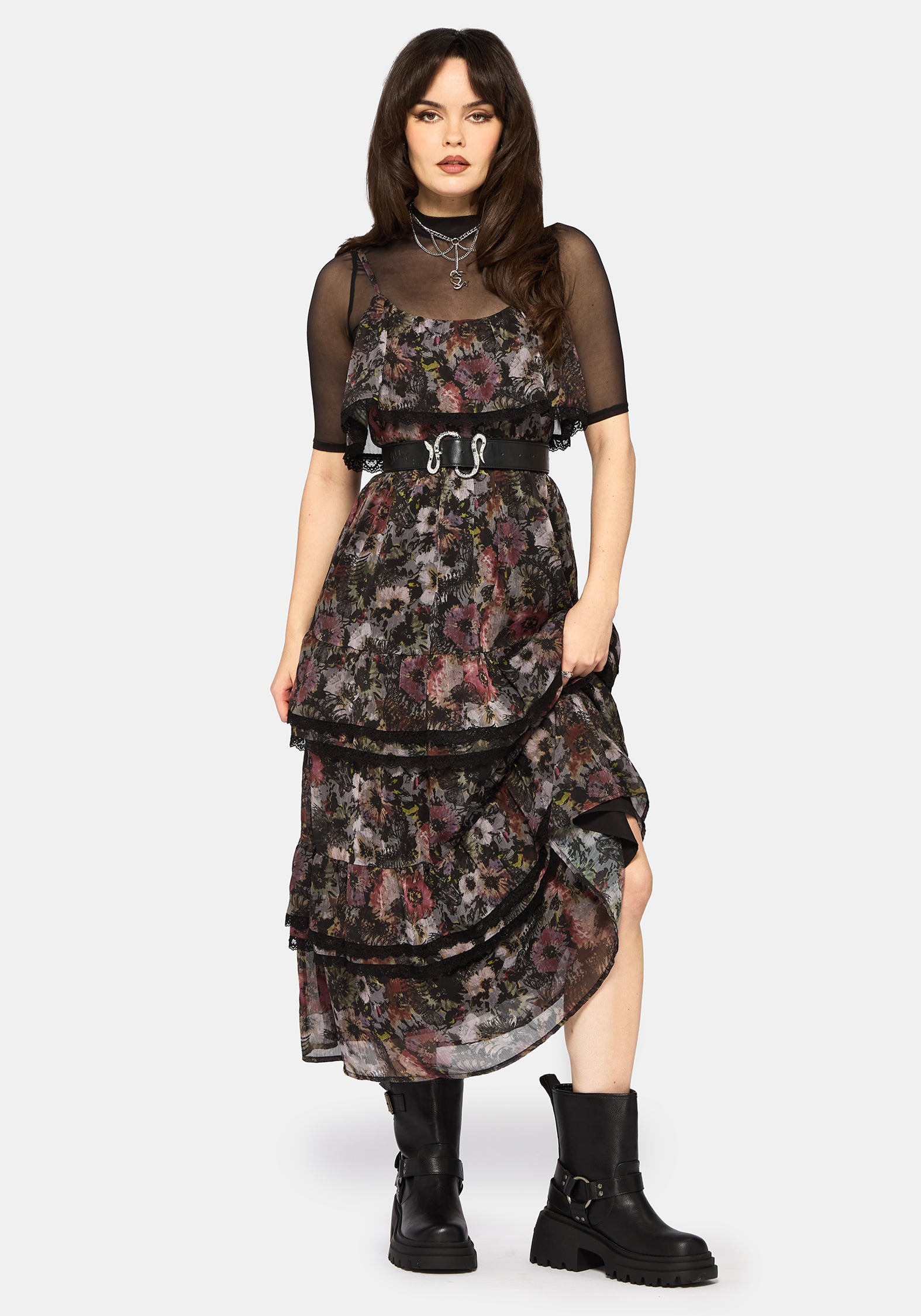 grunge dress Goth Dark Vintage Velvet typically wears a size 2 and is wearing a S/M Women Fairy Grunge Dress Goth