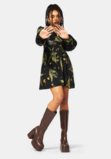 Cimora Dandelion Print Button Up Mini Dress