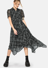 Rhoswen Checked Hanky Hem Midaxi Shirt Dress