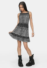 Zelira Paisley Shirred Mini Dress