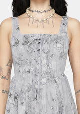 Aureline Butterfly Tiered Midi Dress