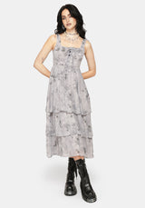 Aureline Butterfly Tiered Midi Dress