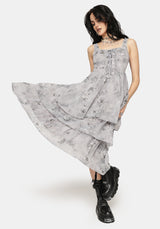Aureline Butterfly Tiered Midi Dress