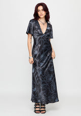 Ophion Print Satin Maxi Dress