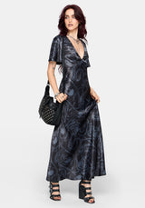 Ophion Print Satin Maxi Dress