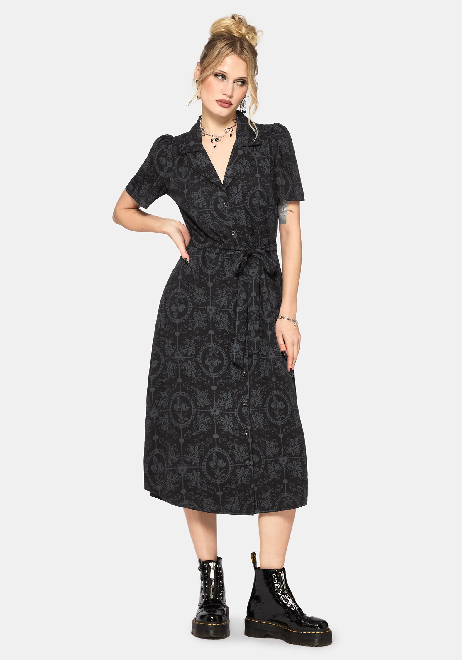 tie belt midi dress Crystal Tied Knot Belt Midi Dress Stripe Print Blue