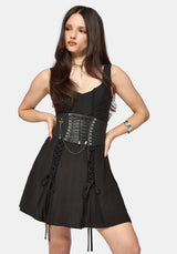 Tasmina Lace Up Front Mini Dress