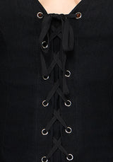 Lena Lace Up Front Mini Dress