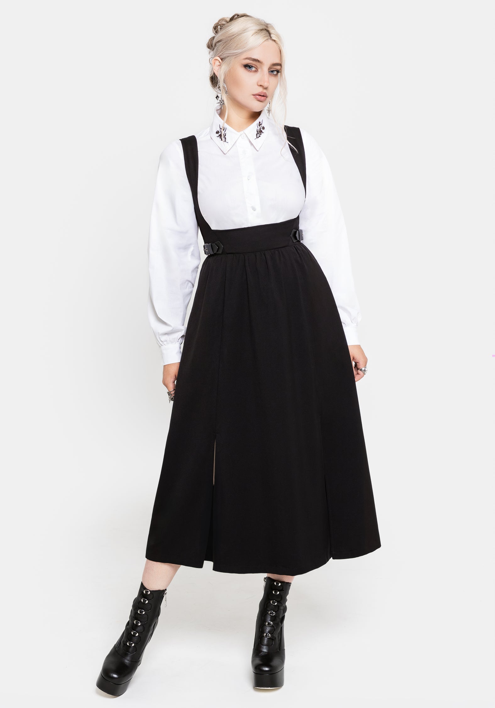black pinafore dress Nightingale Midi Horsehair Missacc Ivory Bride A-Line Colors may vary from Size:4 US (36 EU)