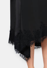 Lucretia Lace Contrast Asymmetric Midi Dress
