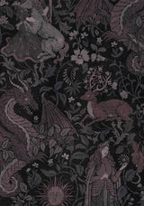 Haunt Medieval Print Chiffon Maxi Dress