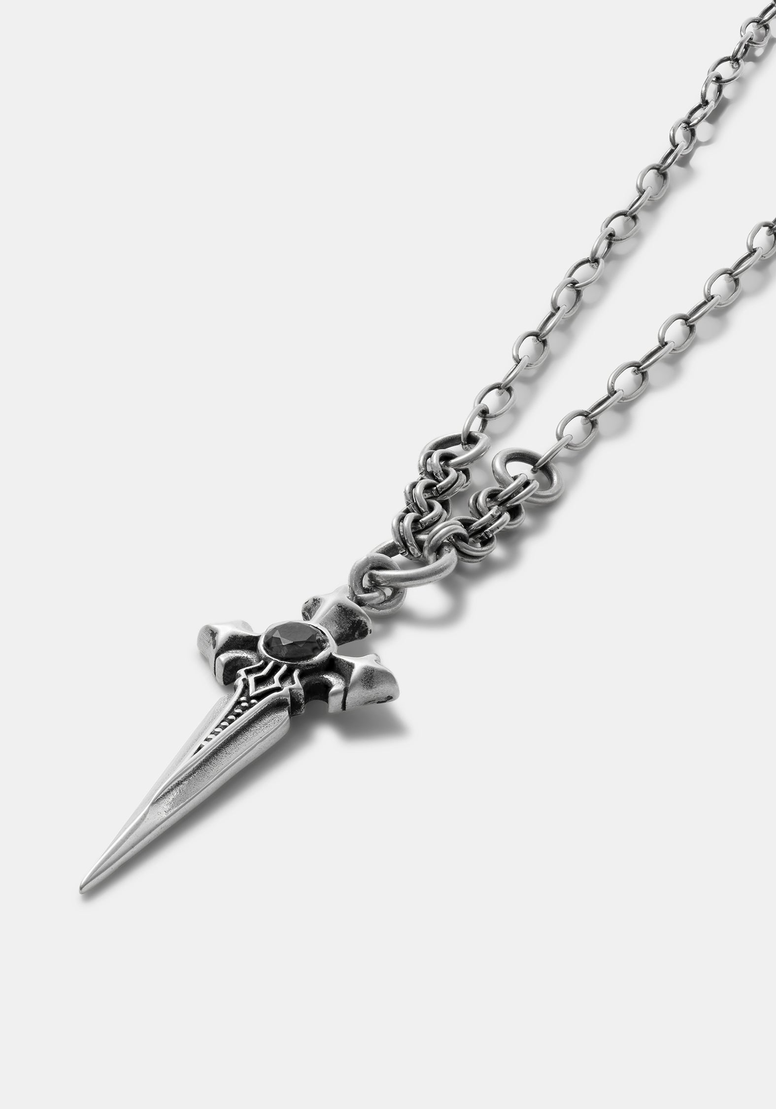Sica Sword Sterling Silver Black Spinel Necklace – Disturbia