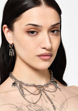 Threx Spike Drop Hoop Earrings