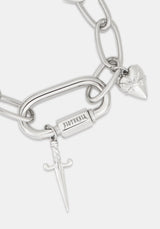 Hurnix Dagger Heart Stainless Steel Bracelet