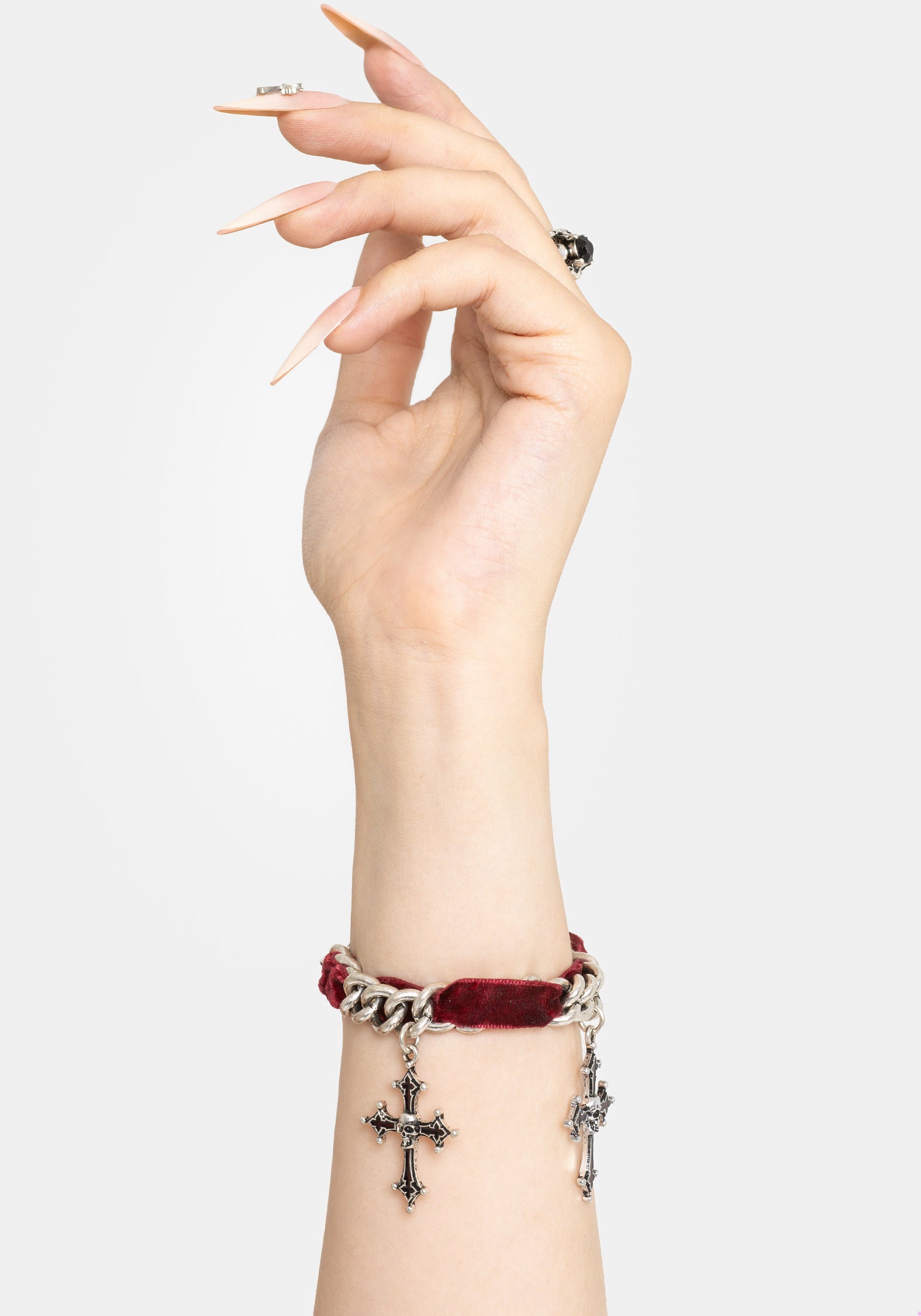 Vaelis Cross Ribbon Chain Bracelet – Disturbia