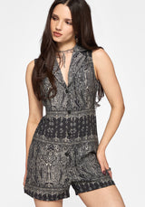 Zelira Paisley Print Playsuit
