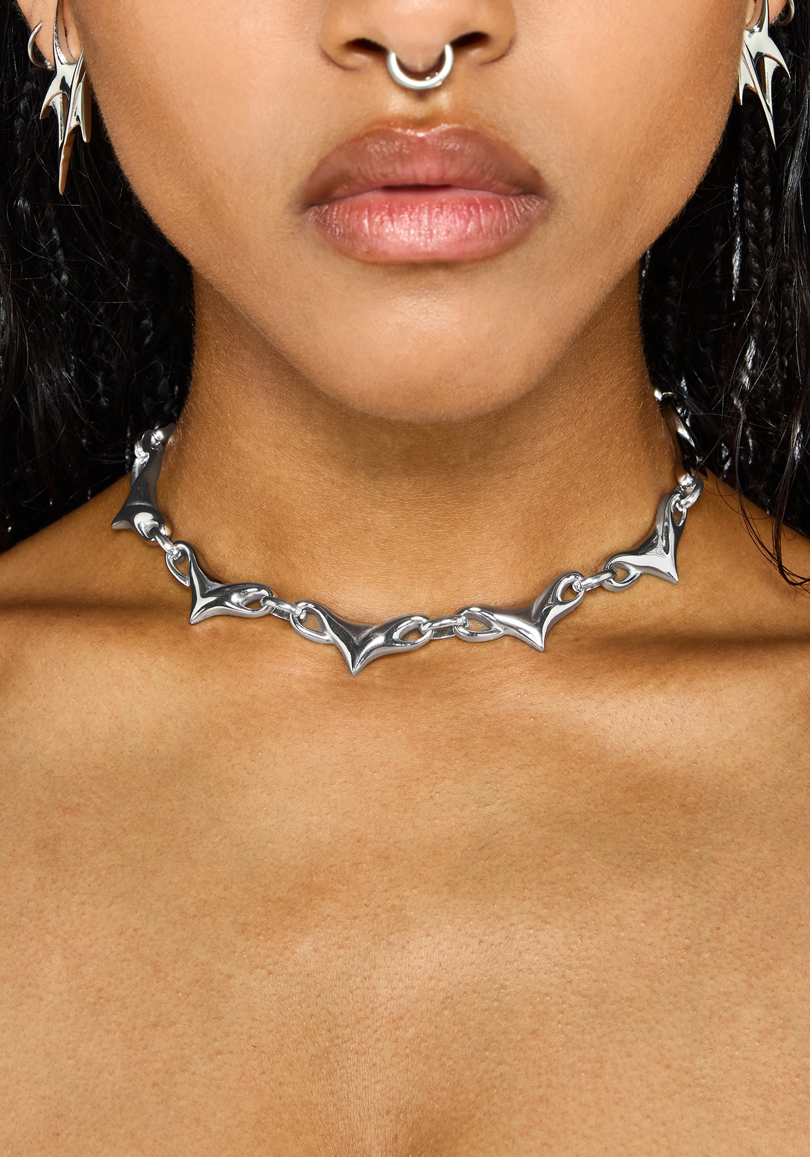 Crixel Spike Stainless Steel Necklace – Disturbia