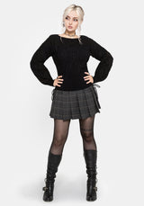 Covet Cotton-Blend Witches Knot Cable Knit Sweater - Black
