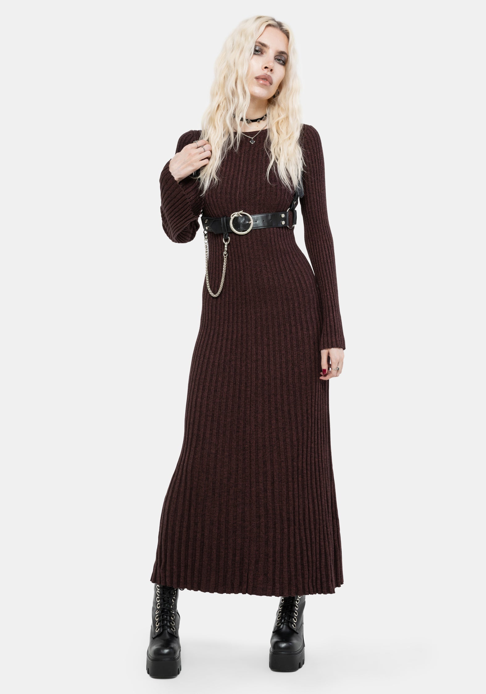 Estella Long Sleeve Knit Maxi Dress – Disturbia