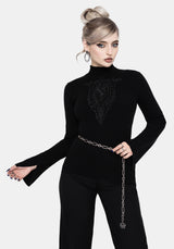 Torquil Bodice Lace Ribbed Knit Sweater