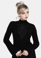 Torquil Bodice Lace Ribbed Knit Sweater