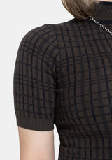 Glenna Check Knit Top