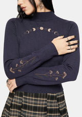 Griffinfly Embroidered Knit Sweater