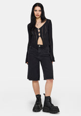Faylin Ladder Stitch Knit Cardigan S